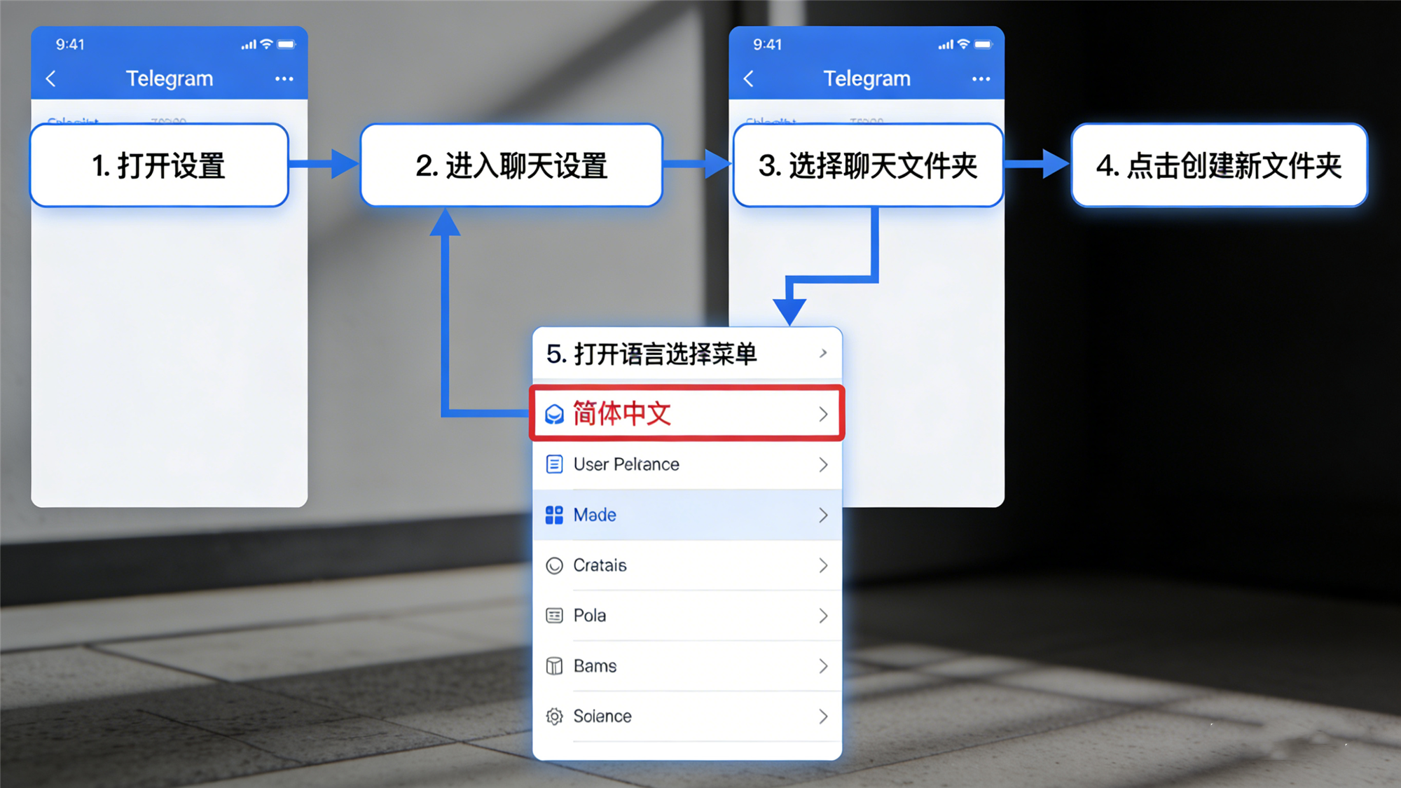 Telegram创建聊天文件夹步骤截图